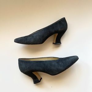 nine west suede leather black pumps 7.5